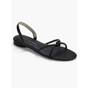 Yosi Samra Alison Knot Slingback Black Leather Sandals Size 8 EUC